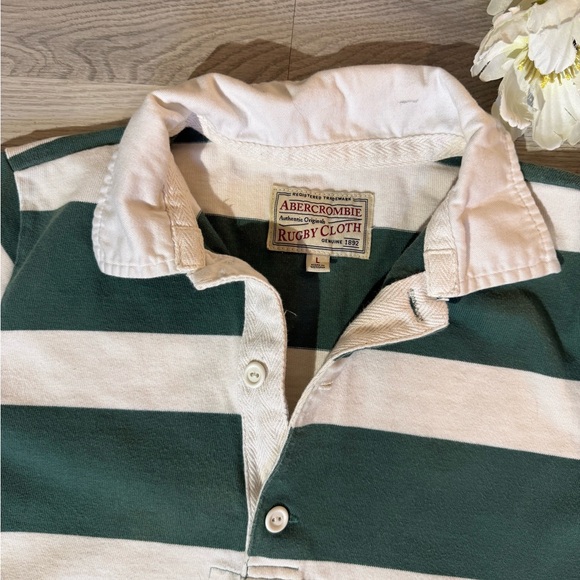 Abercrombie & Fitch Rugby Polo Dress in Green and White StripesSize Large - Picture 5 of 10